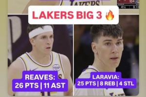 老詹直言完啦！拉拉维亚转发湖人“三巨头”：自己+东契奇里夫斯