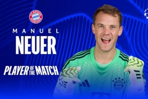 这不续约？官方：39岁诺伊尔8次扑救，当选巴黎vs拜仁全场最佳